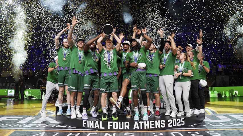 Unicaja Malaga, champion of the BCL (Basketball Champions League) in Athens, Greece 2025